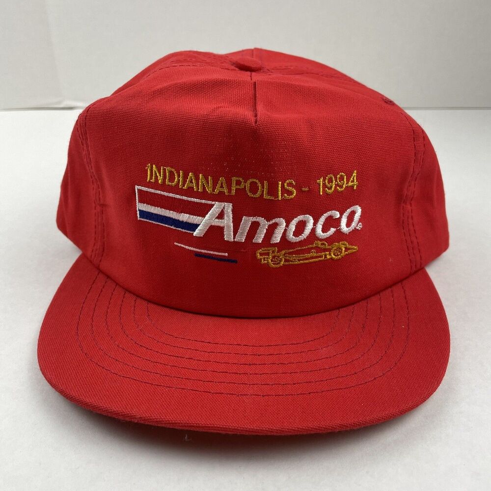 Vintage 1994 Indianapolis Amoco Snapback Hat Racing Red Adjustable Cap America